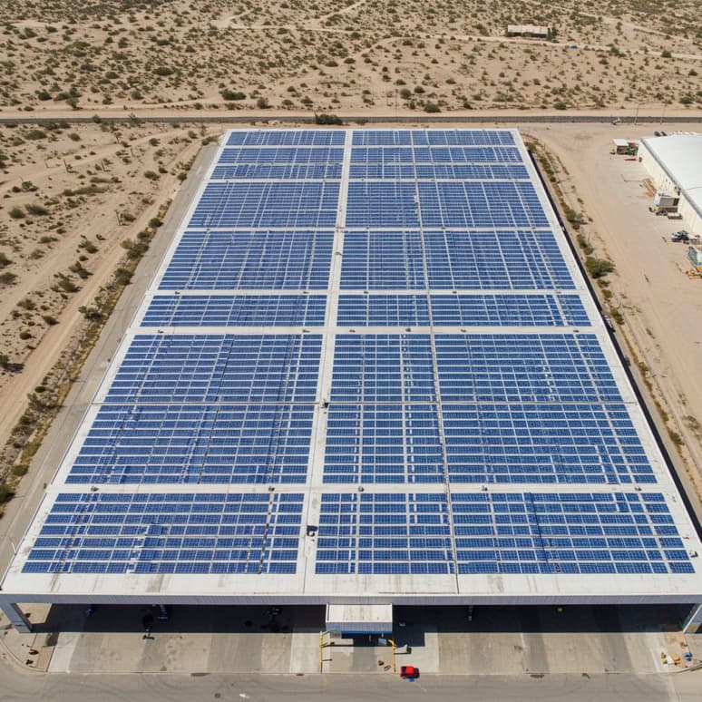 Energy and atmosphere — LEED industrial building with photovoltaics in Mexicali